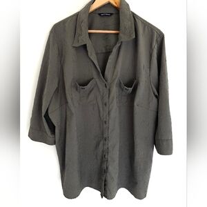 Penningtons Moss Green Button-Up Shirt
